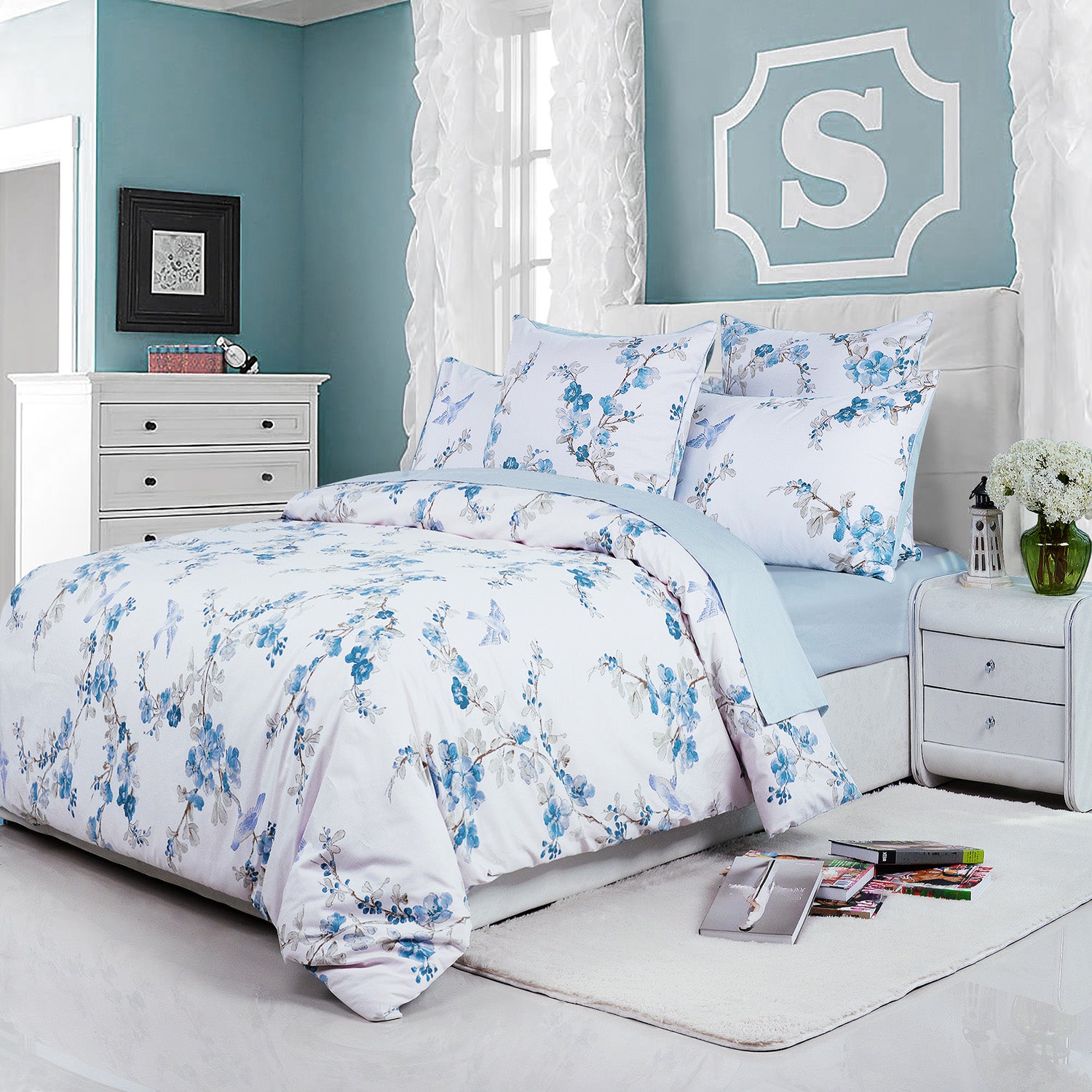 LISSTHER Botanical Garden Egyptian Cotton Duvet Cover - Image 46