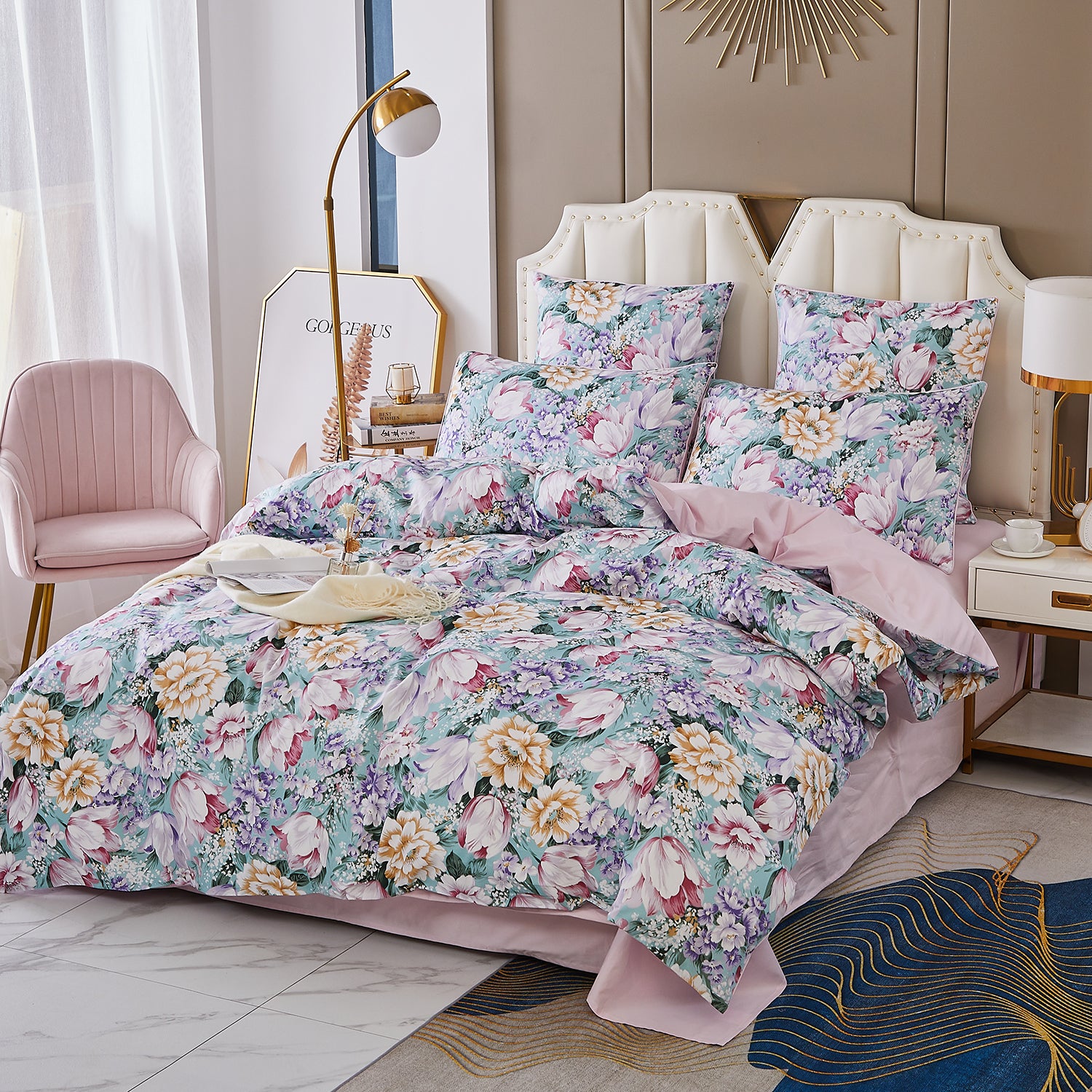 LISSTHER Floral Romance Egyptian Cotton Duvet Cover - Image 46