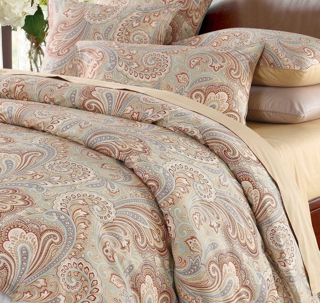 LISSTHER Paisley & Classic Egyptian Cotton Duvet Cover - Image 1
