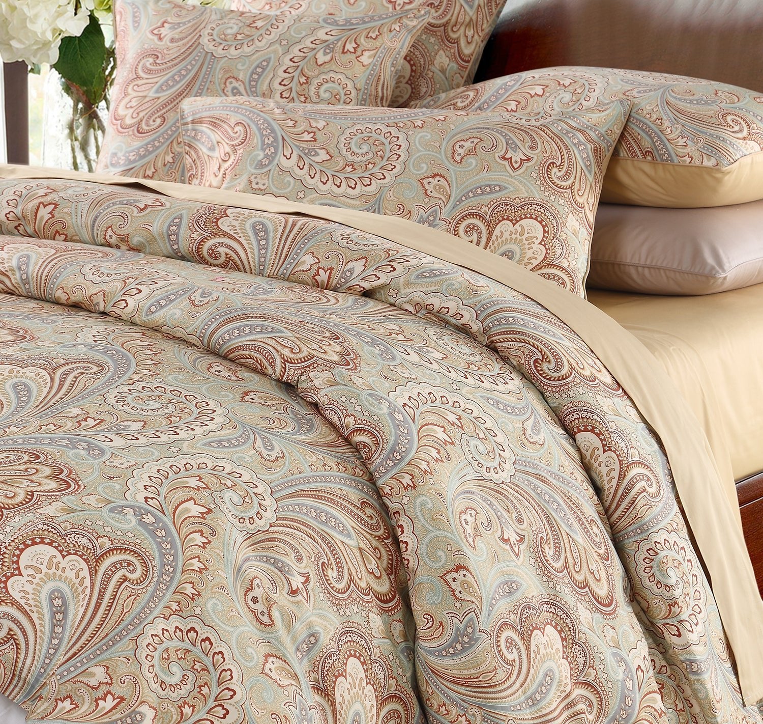 LISSTHER Paisley & Classic Egyptian Cotton Duvet Cover - Image 1