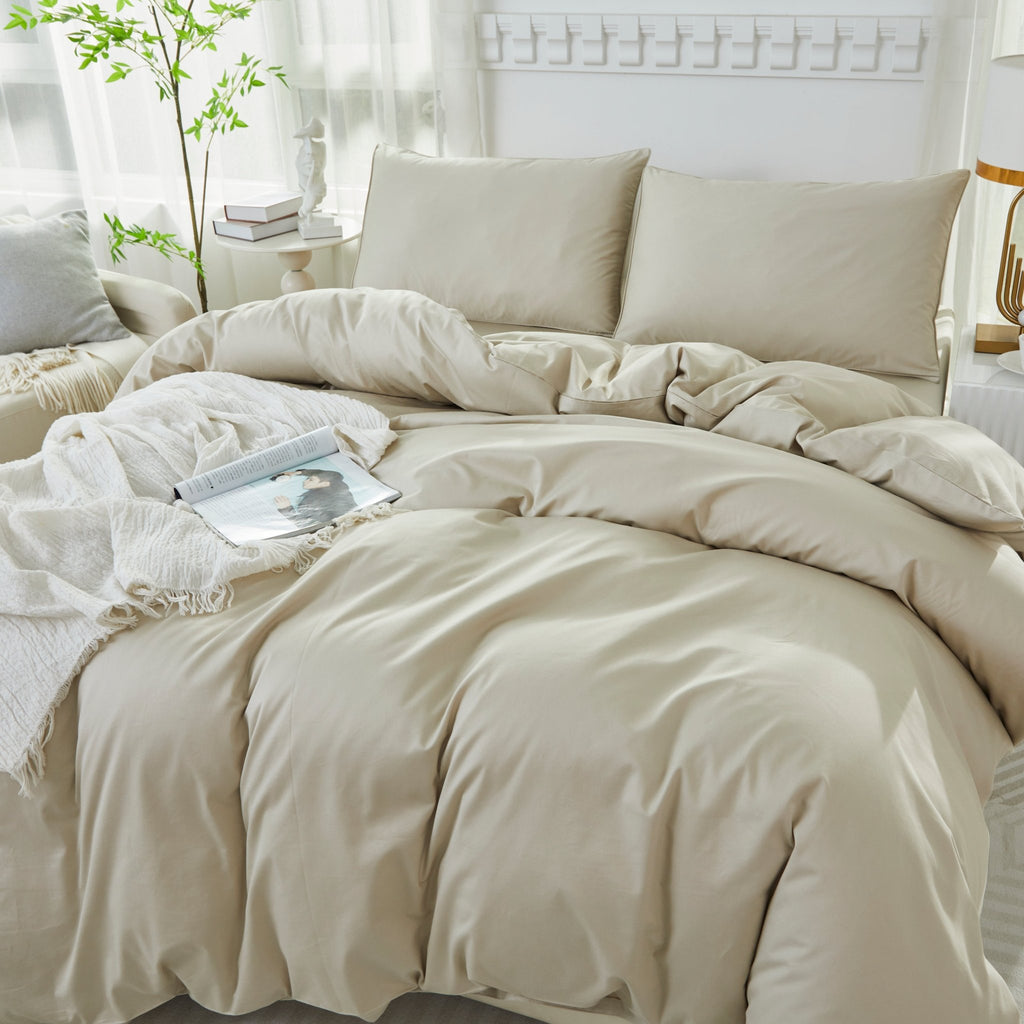 Lissther 1000 Thread Count Egypition Cotton Solid Color Duvet Cover Set - LISSTHER