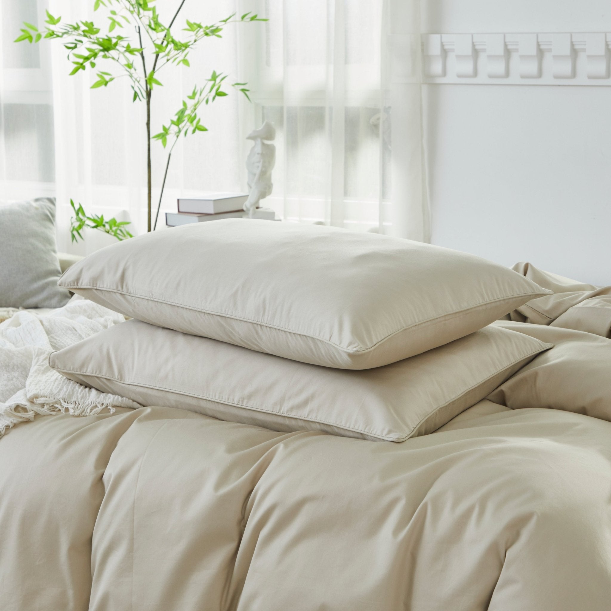 Lissther 1000 Thread Count Egypition Cotton Solid Color Duvet Cover Set - LISSTHER