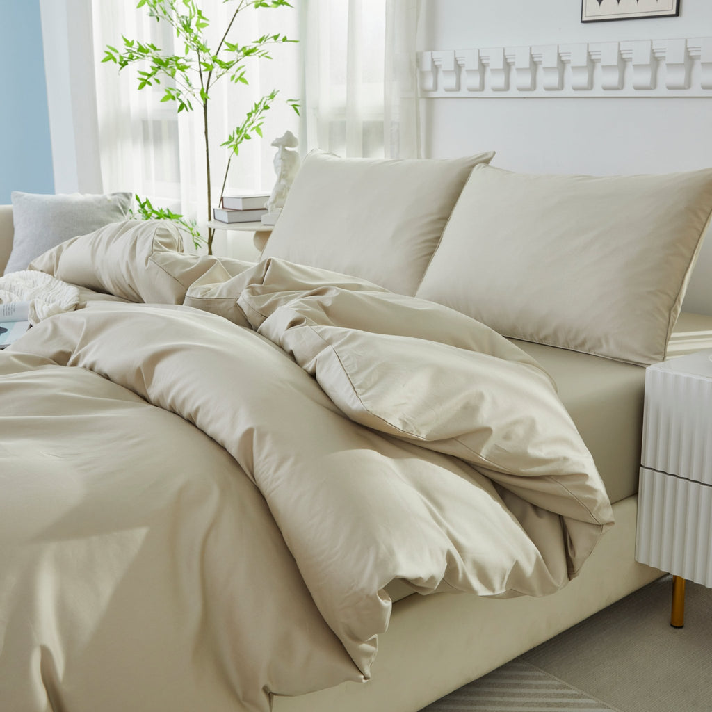 Lissther 1000 Thread Count Egypition Cotton Solid Color Duvet Cover Set - LISSTHER