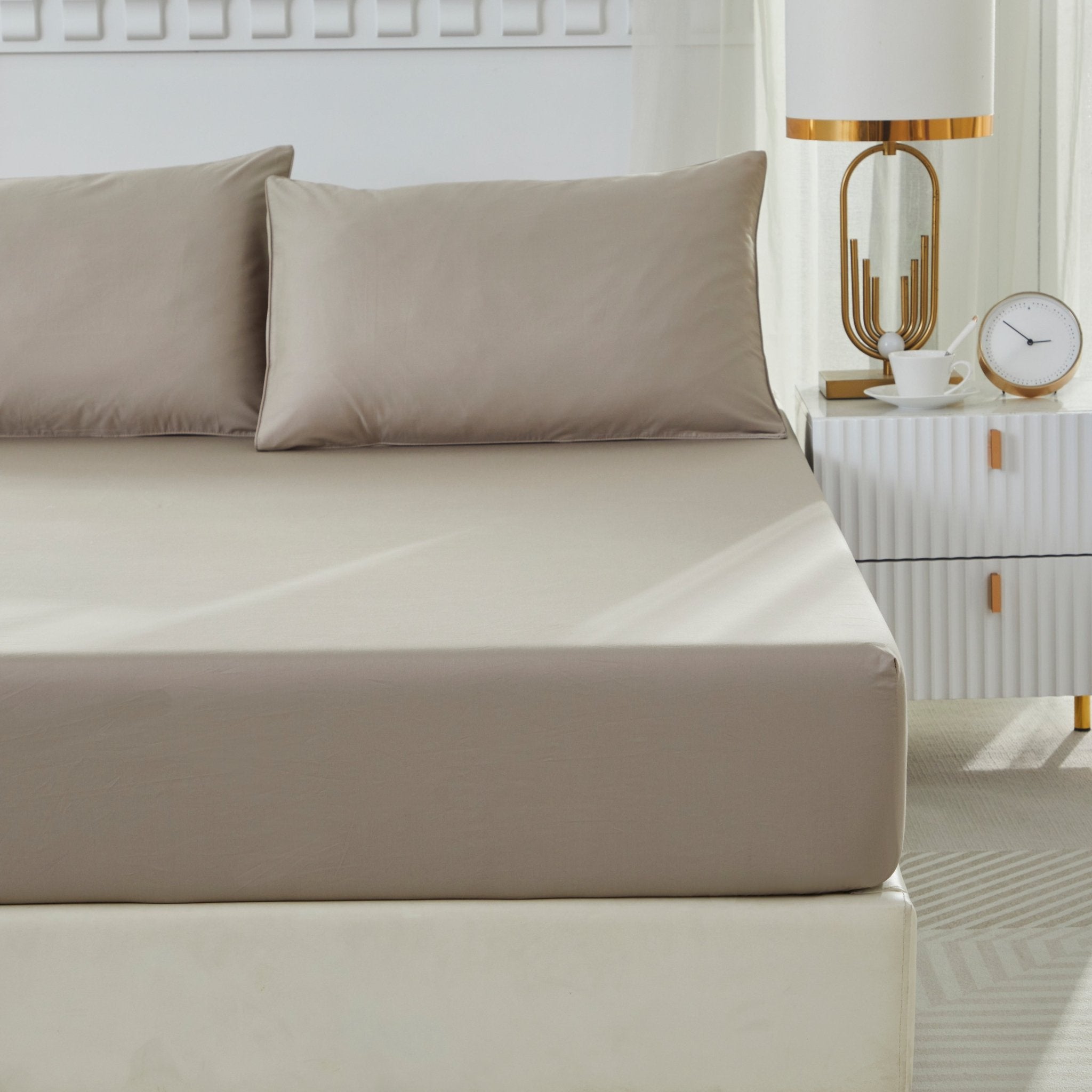 Lissther 1000 Thread Count Egypition Cotton Solid Color Fitted Sheet Only - LISSTHER