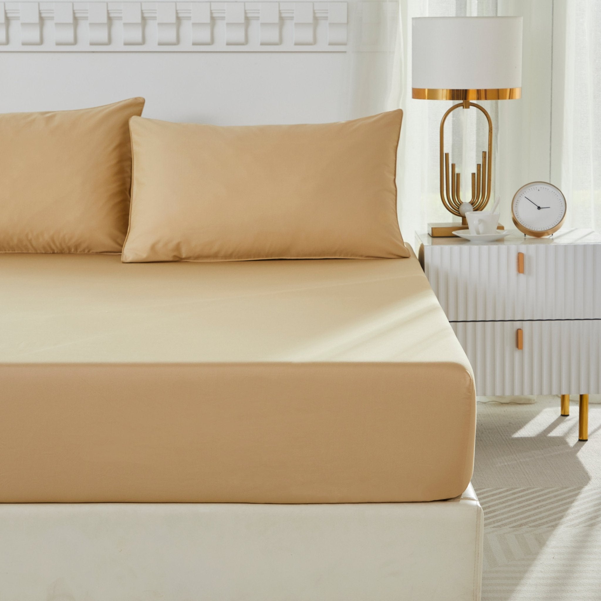 Lissther 1000 Thread Count Egypition Cotton Solid Color Fitted Sheet Only - LISSTHER